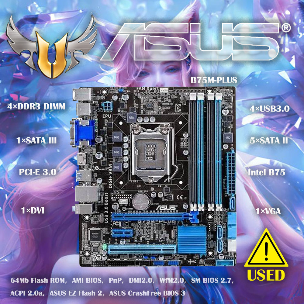 Asus B75M-PLUS Original  Deskt - X870E Atx Motherboard recension och pris