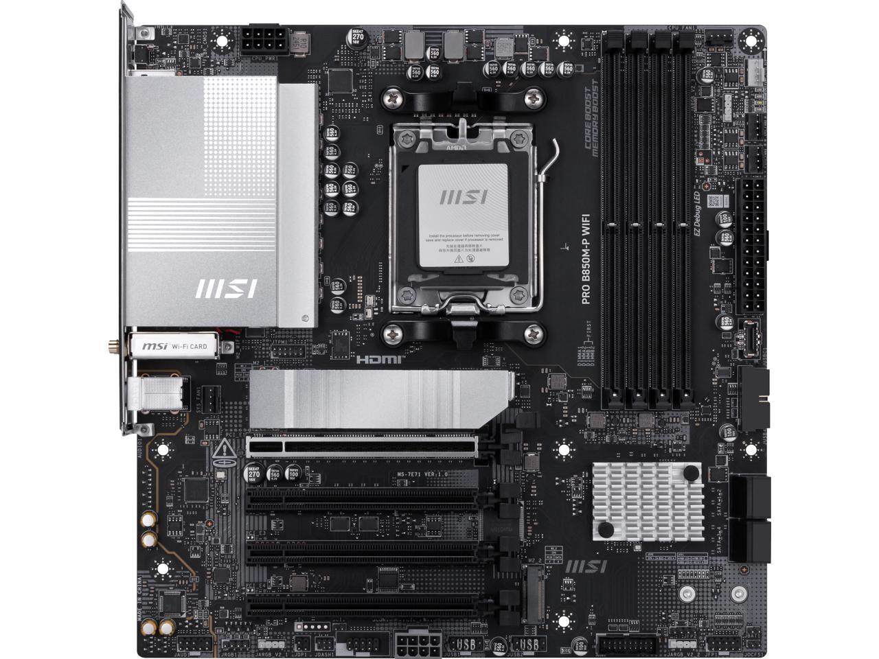 MSI PRO B850M-P WIFI AM5 AMD B - Am5 Micro Atx Pcie 5.0 Motherboard recension och pris